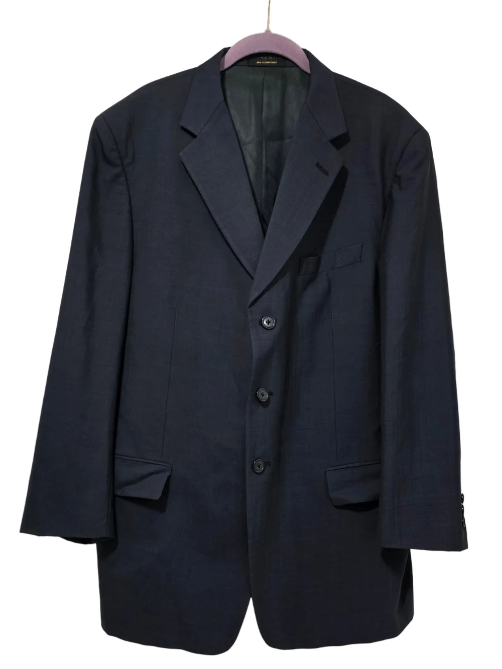Givenchy Monsieur Vtg Mens Single Breasted Navy Blue Wool Blazer Made USA Sz 43